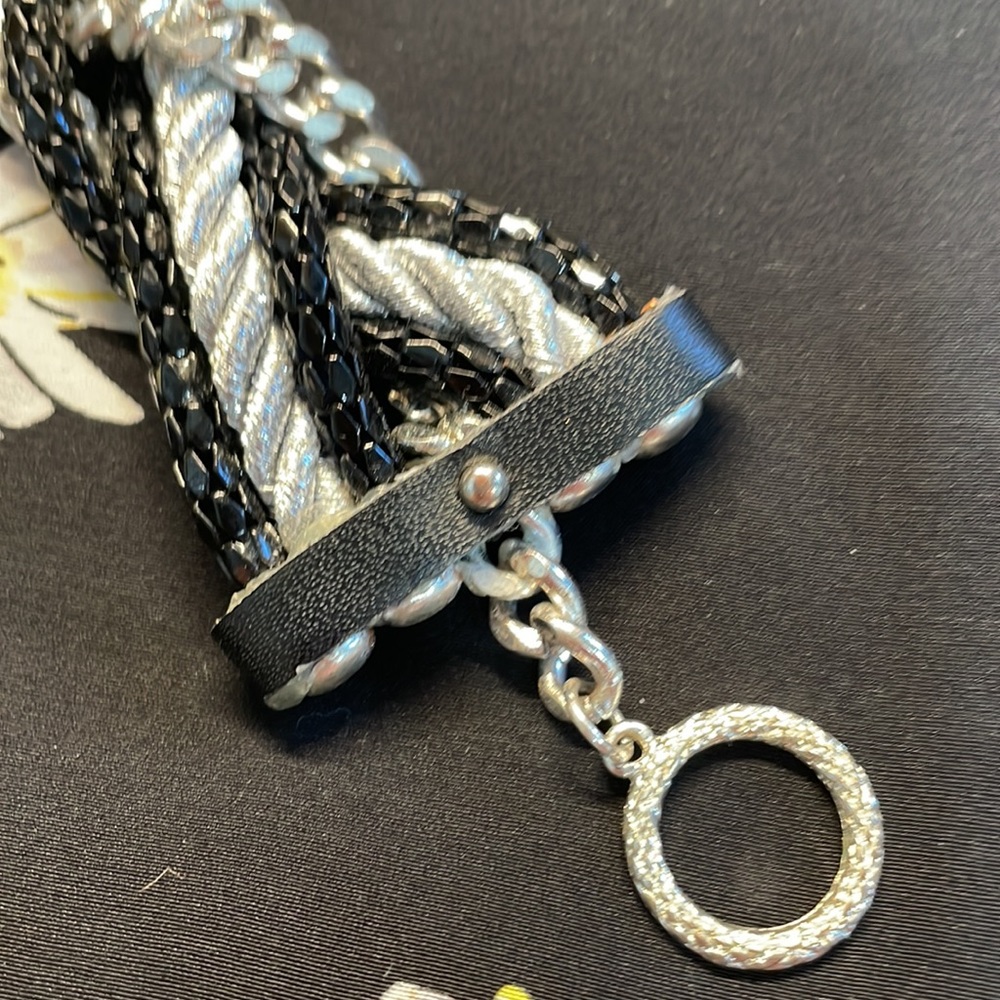 Braided Silver/Black Toggle Beautiful Bracelet Ne… - image 2